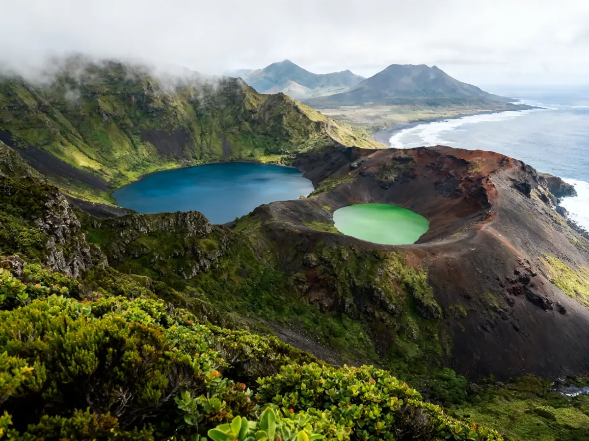 Panoramic view of São Miguel’s lush volcanic landscape and crater lakes