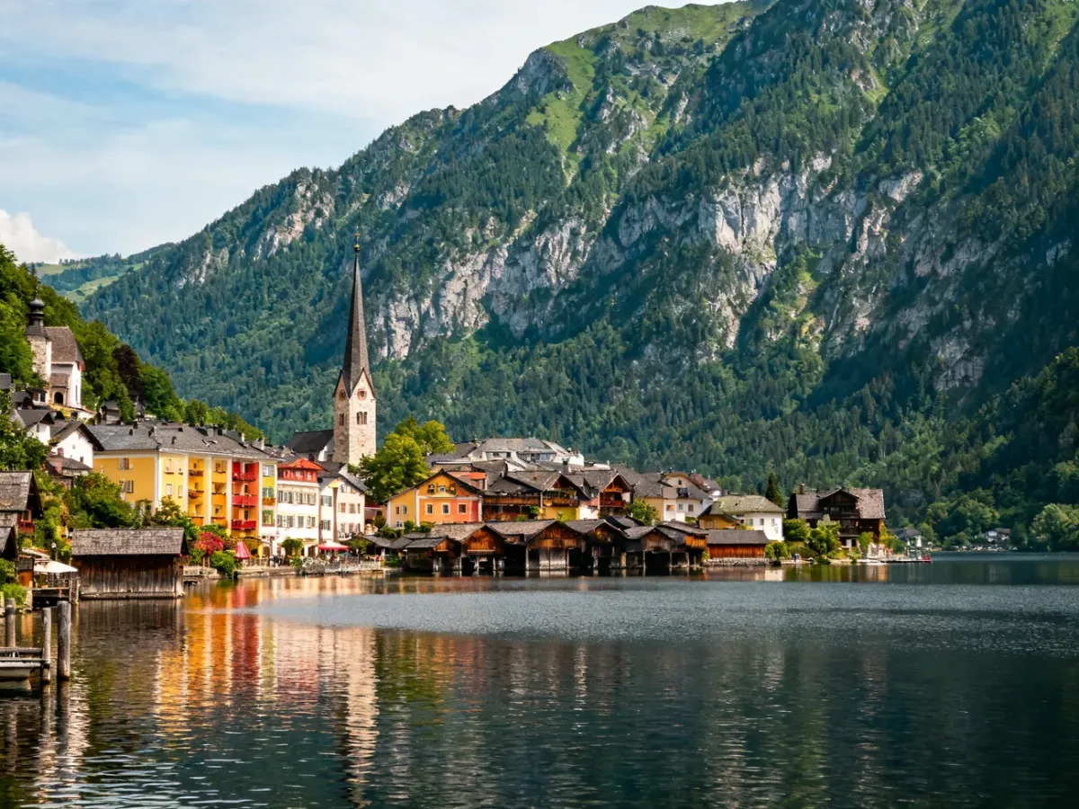 Panorama Lecco nad jeziorem Como z górami w tle