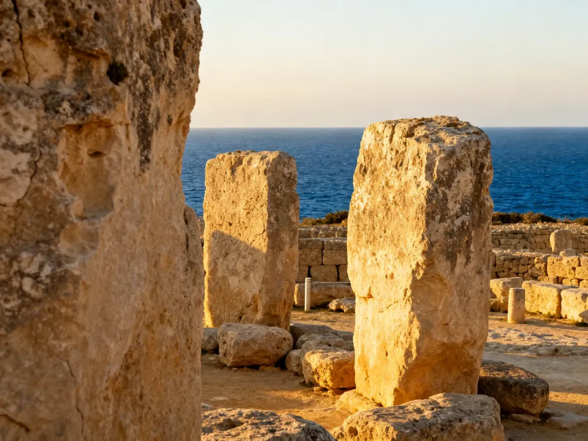 Prehistoryczne świątynie megalityczne na skalistym wybrzeżu Malty